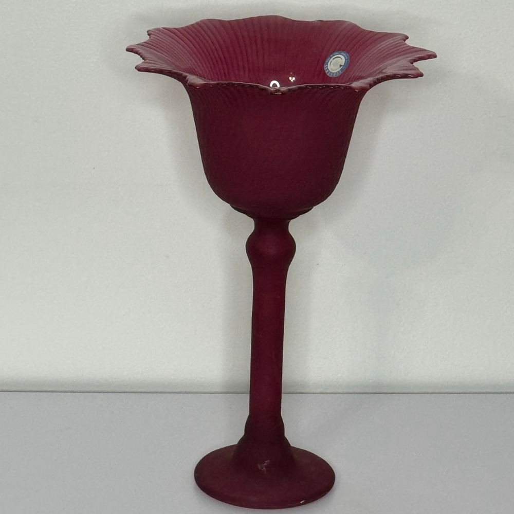 Ecoglass Flower Petal Frosted Recycled Glass Pedestal Votive